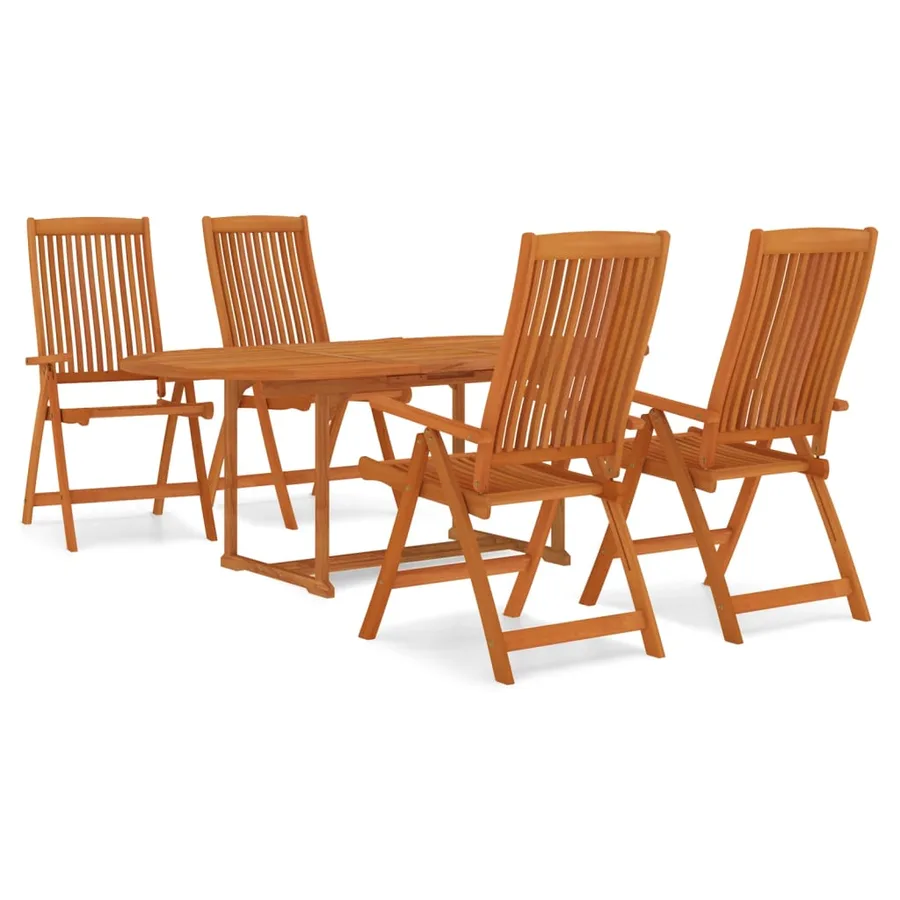 Ensemble à manger de jardin 5 pcs Bois d'eucalyptus massif - 2