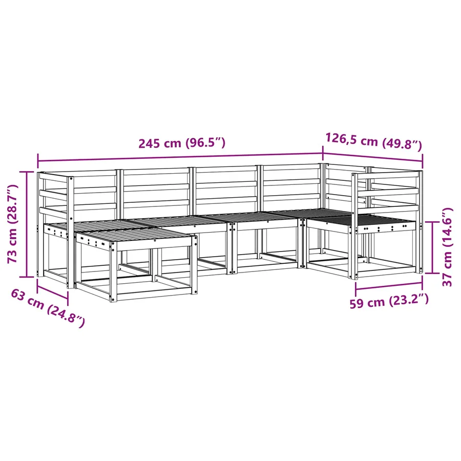 Ensemble de canapés d'extérieur 6 pcs Blanc - 8