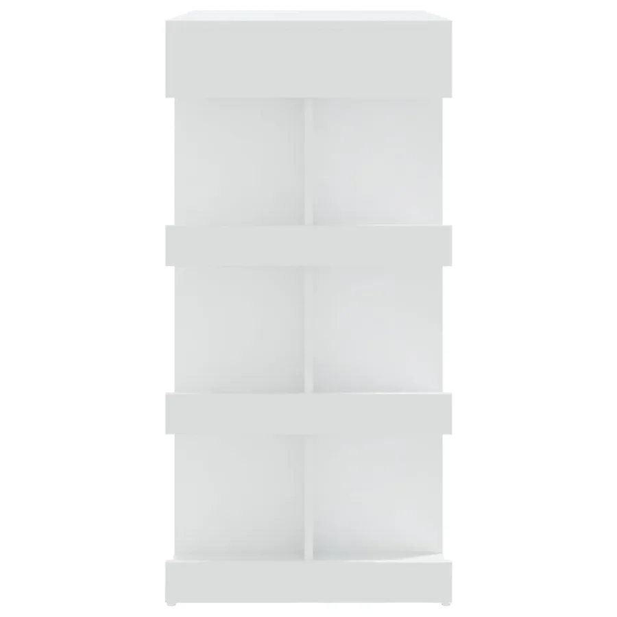 Table de bar avec étagère de rangement Blanc Bois d'ingénierie - 6
