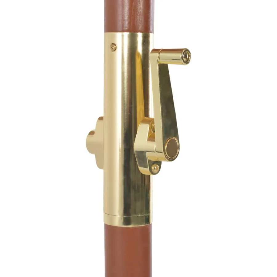 Parasol d'extérieur avec mât en bois 300 cm terre cuite - 6