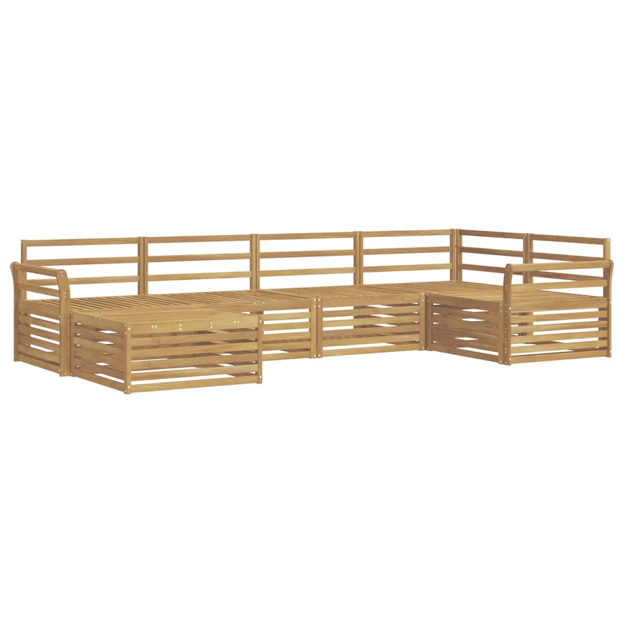 Ensemble de canapés d'extérieur 6 pc Blanc Bois d'Acacia Massif - 2