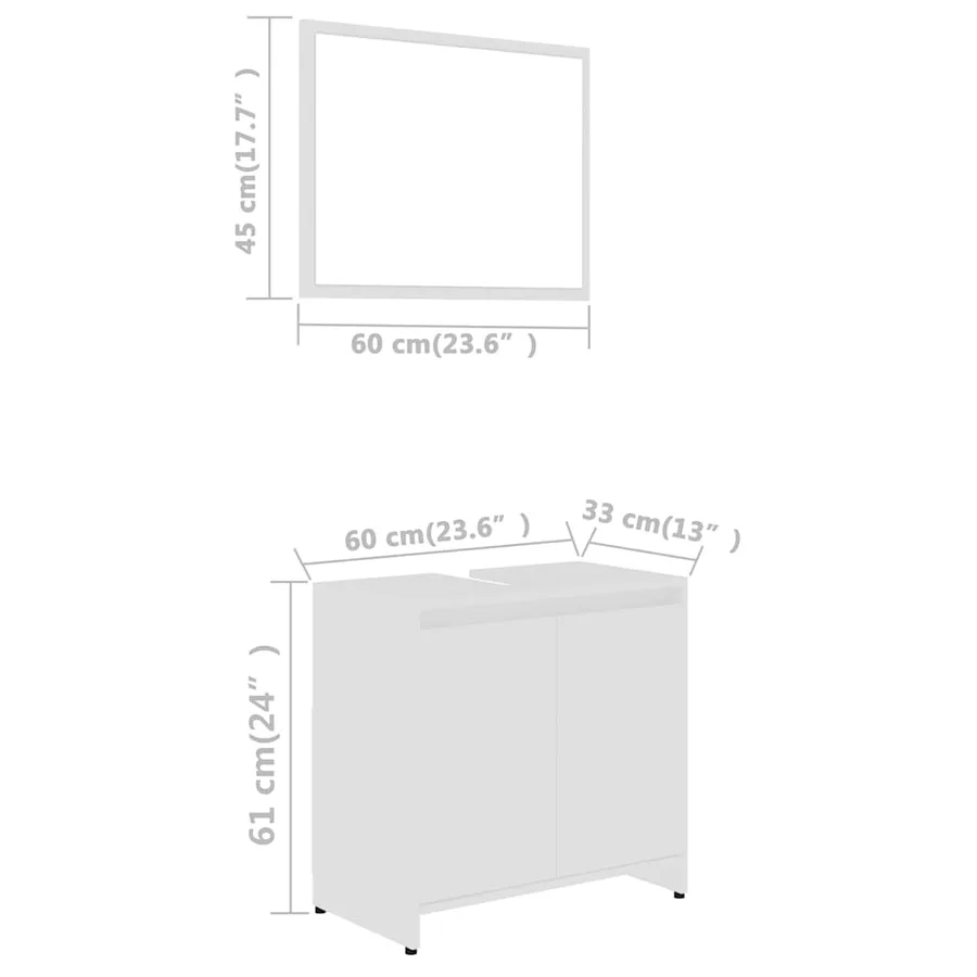 Ensemble de meubles de salle de bain Blanc Bois d'ingénierie - 10