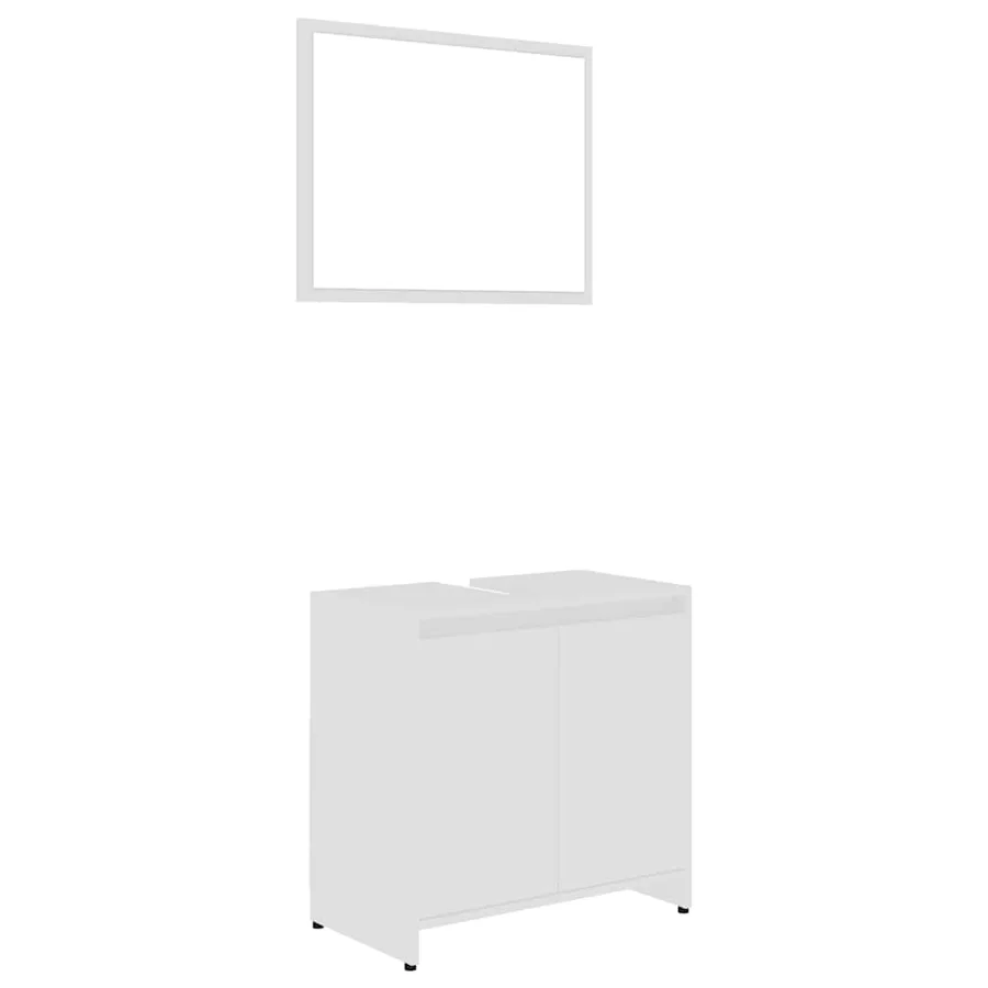 Ensemble de meubles de salle de bain Blanc Bois d'ingénierie - 2