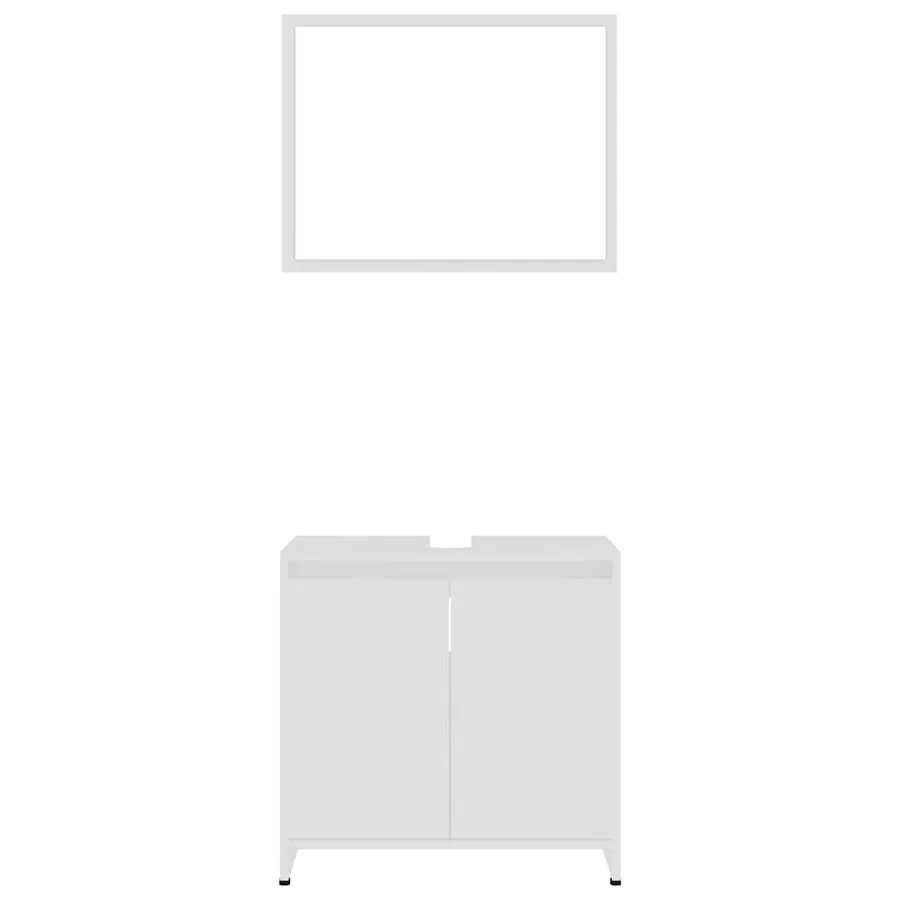 Ensemble de meubles de salle de bain Blanc Bois d'ingénierie - 5