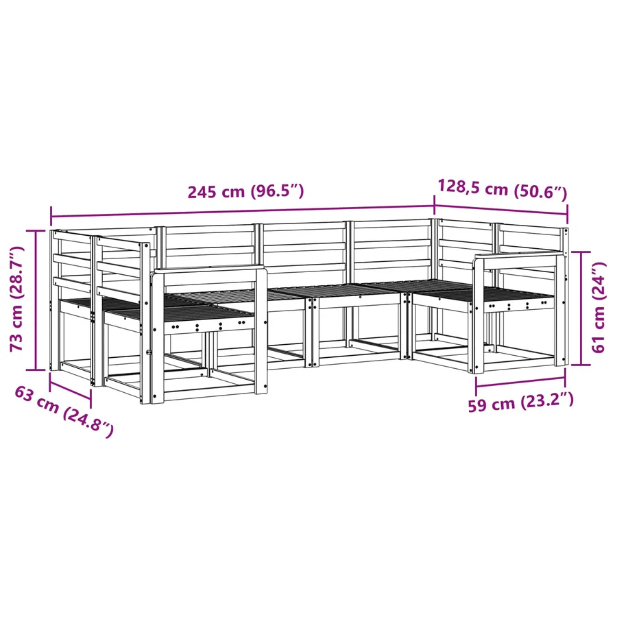 Ensemble de canapés d'extérieur 6 pcs Blanc - 6