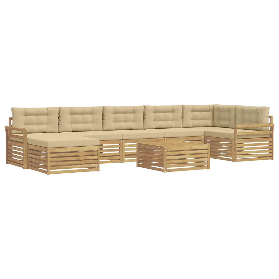Ensemble de canapés d'extérieur 8 pc Blanc et Beige - 2