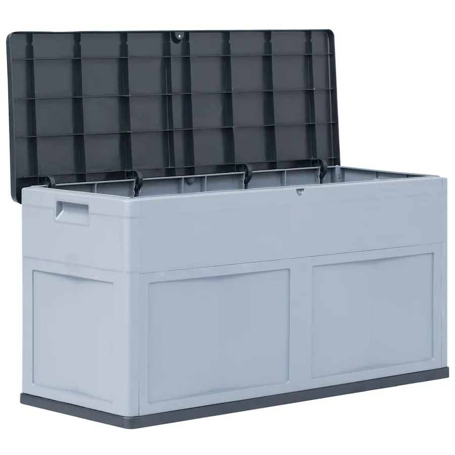 Boîte de rangement de jardin 320 L Gris Noir - 3