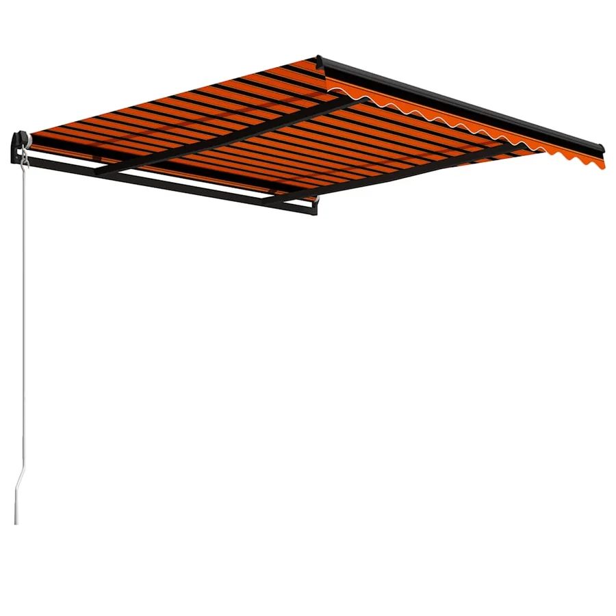 Auvent manuel rétractable 350x250 cm Orange et marron - 3