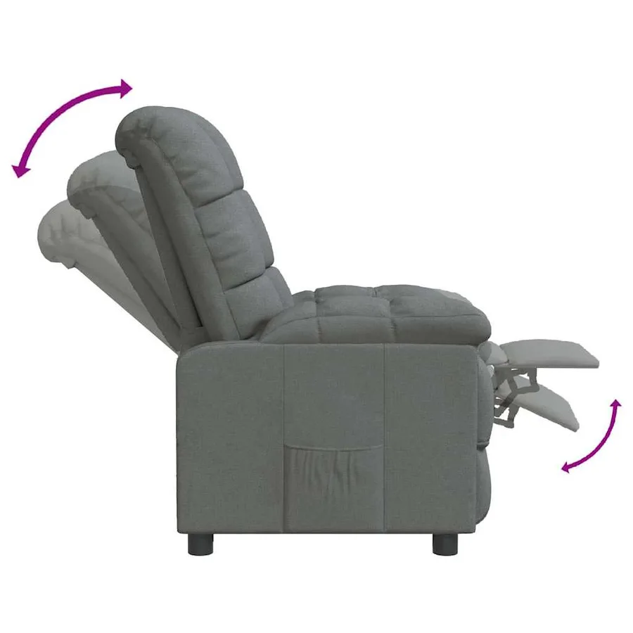 Fauteuil inclinable Gris foncé Tissu - 6