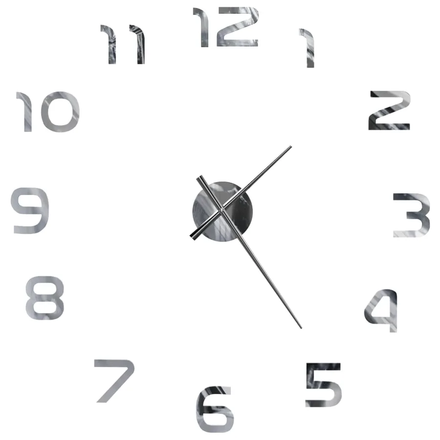 Horloge murale 3D Design moderne 100 cm XXL Argenté - 2