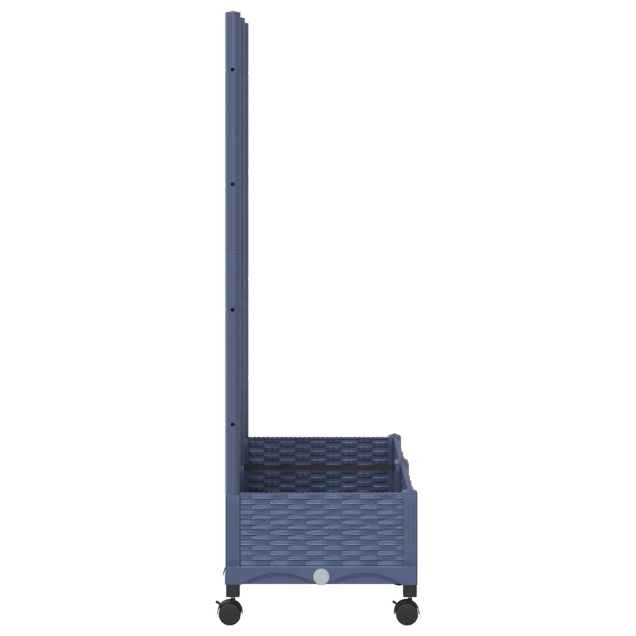 Bac de jardin avec treillis et roues Gris Bleu PP - 4