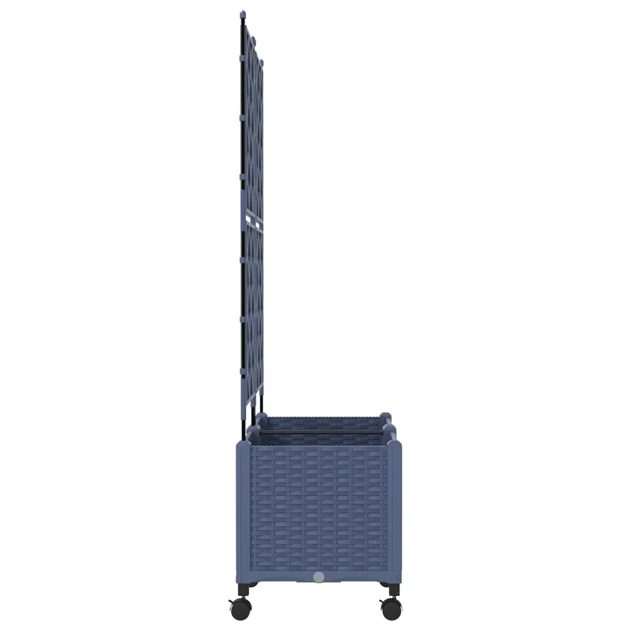 Bac de jardin avec treillis et roues 2 pc Gris 80 x 40 x 149 cm - 3