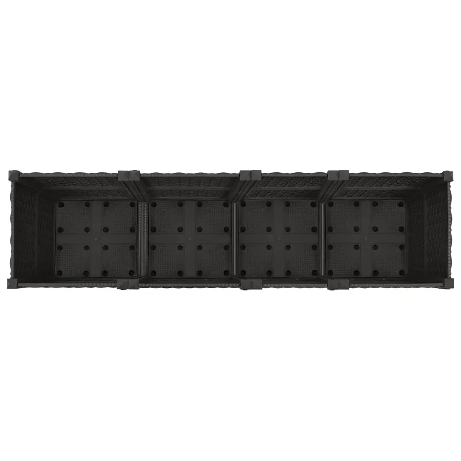 Jardinière avec Roues Noir 160 x 40 x 44 cm PP - 5