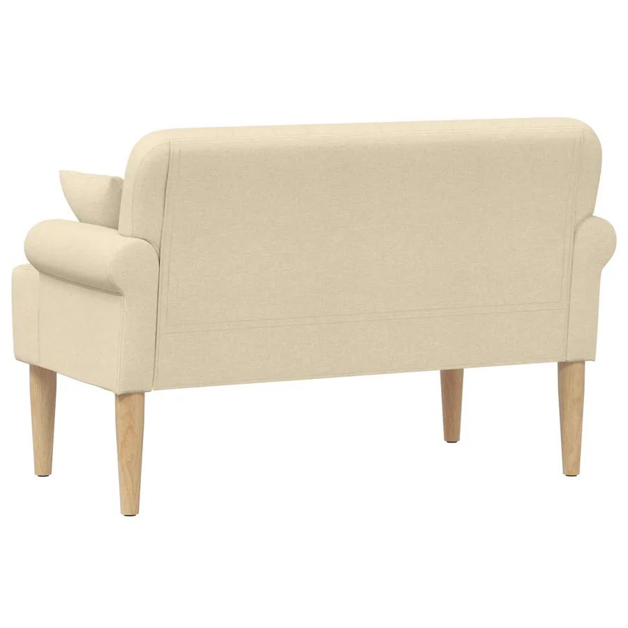 Canapé love seat avec capitonnage en boutons Crème Tissu - 5