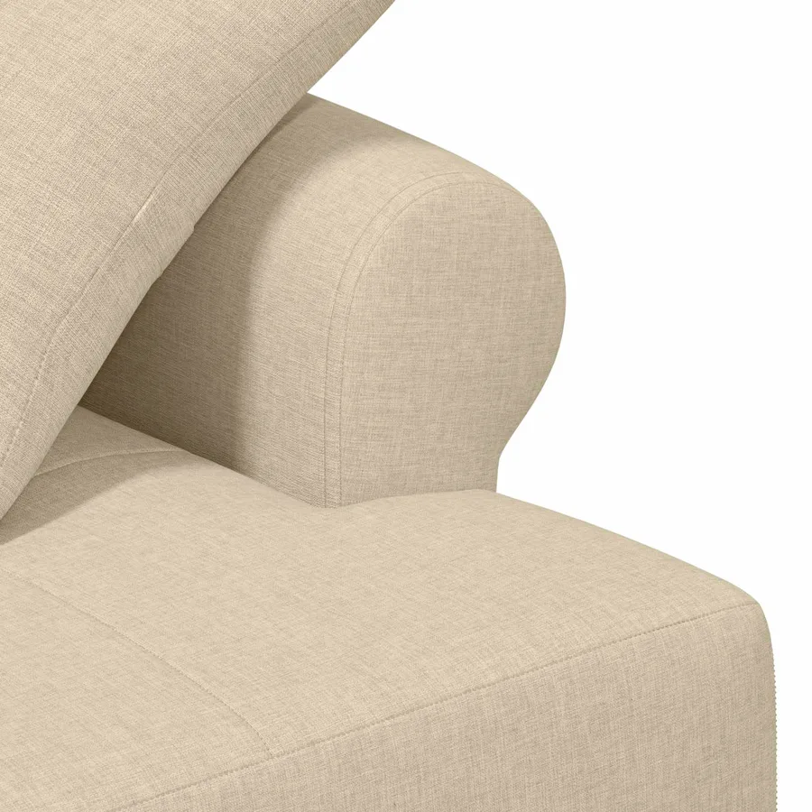 Canapé love seat avec capitonnage en boutons Crème Tissu - 6