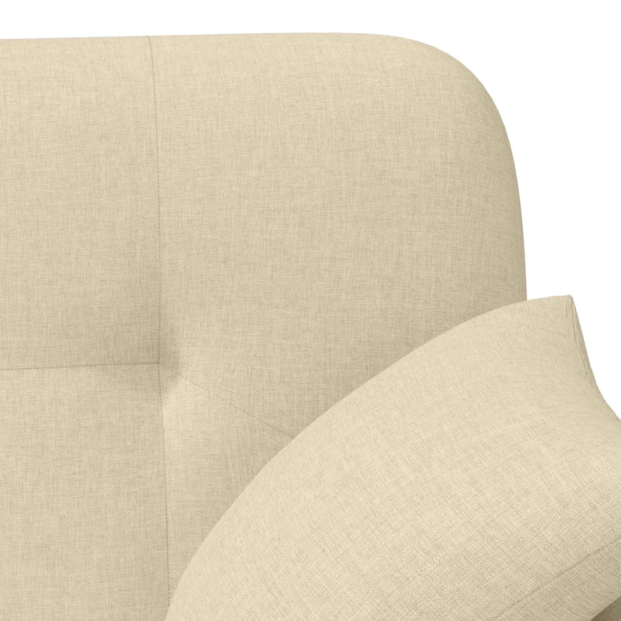 Canapé love seat avec capitonnage en boutons Crème Tissu - 7