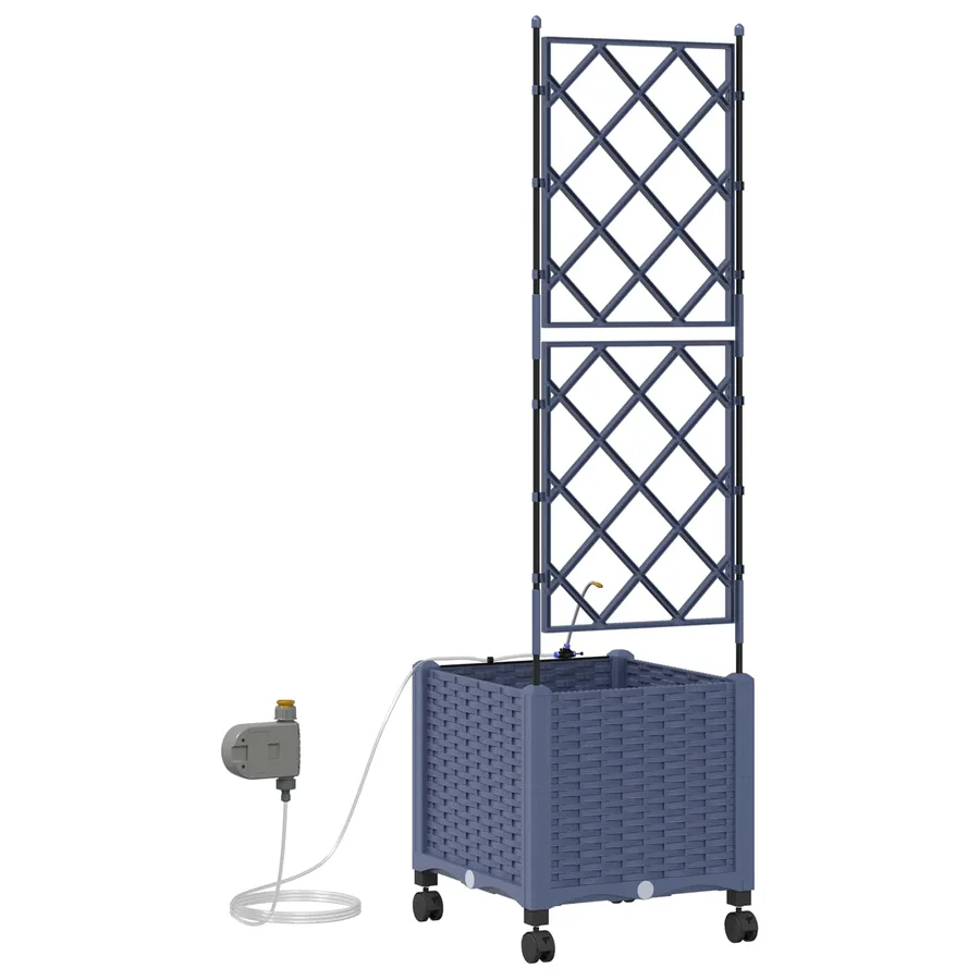 Porte-plante de jardin avec irrigation et roues Gris PP - 4