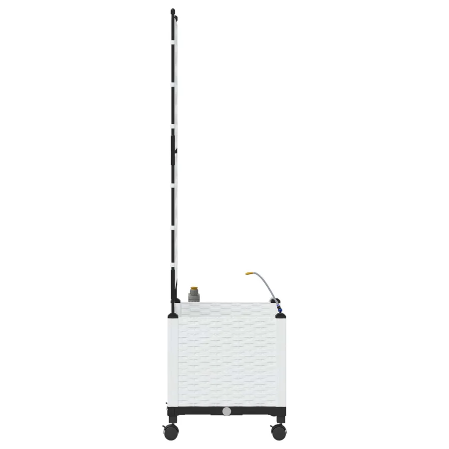 Porte-plante de jardin avec irrigation et roues Blanc PP - 3
