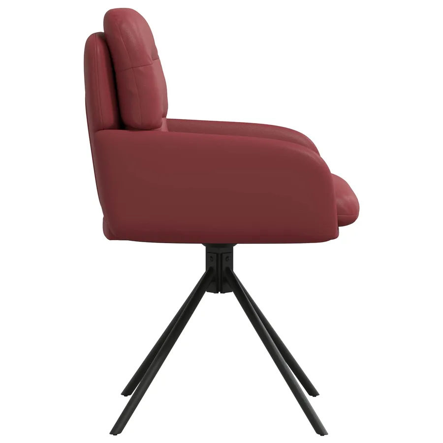 Chaises de salle à manger pivotantes 4 pcs Simili cuir Bordeaux - 4