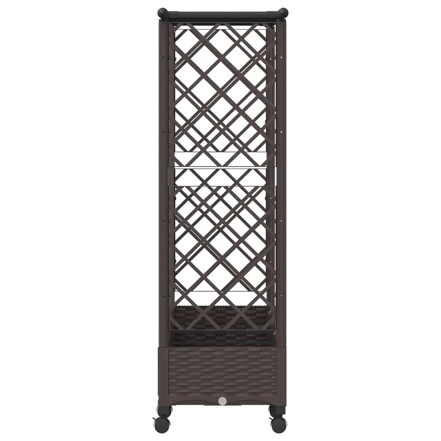Lit Élevé avec Treillis et Toit Marron 202,5 x 40 x 127 cm PP - 4
