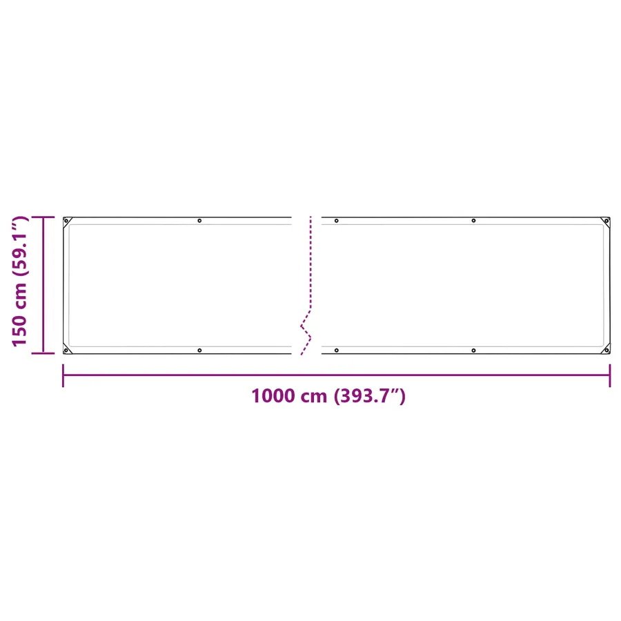 Bâche avec œillets Transparent 10 x 1,5 m Polyéthylène - 10