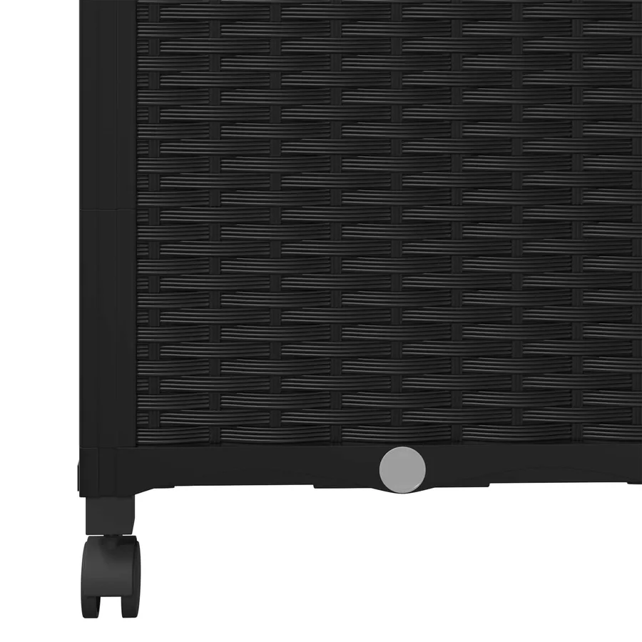 Bac de jardin avec treillis et roues Noir 80 x 40 x 146 cm PP - 6