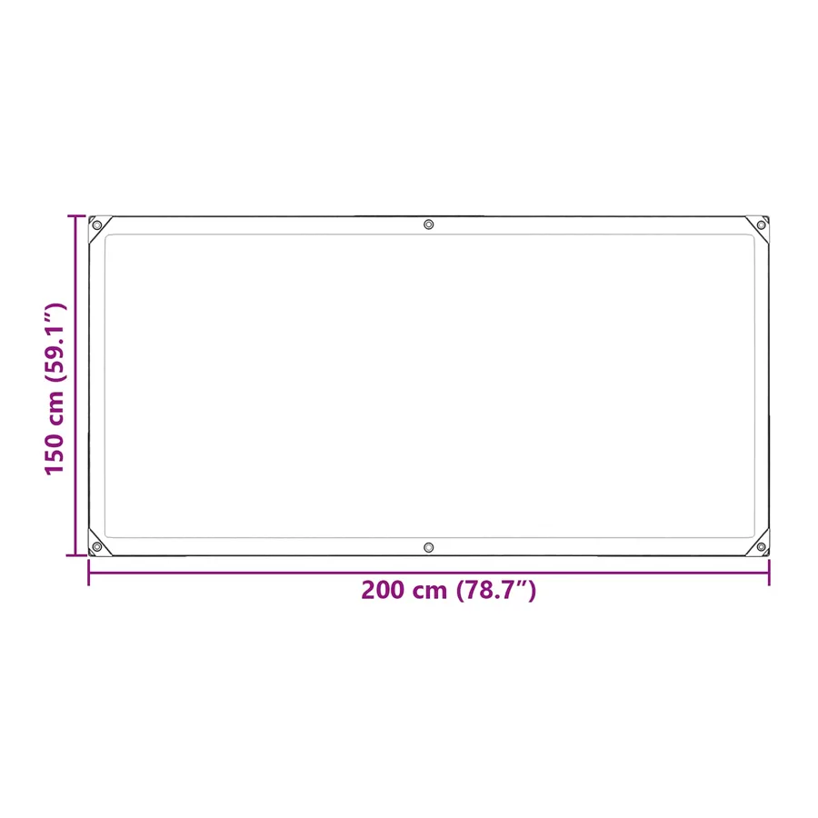 Bâche avec œillets Transparent 2 x 1,5 m Polyéthylène - 8
