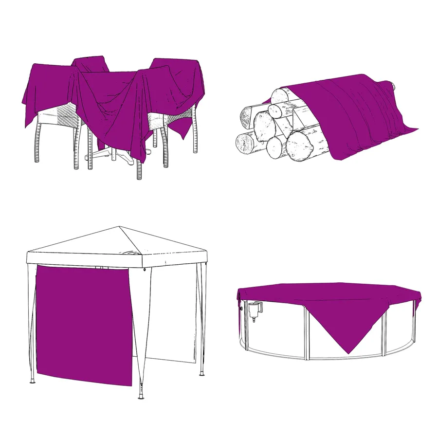 Bâche avec œillets Transparent 2 x 1,5 m Polyéthylène - 9