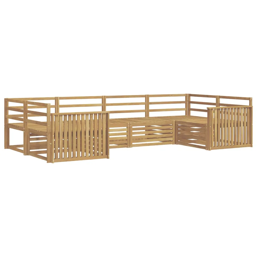 Ensemble de canapés d'extérieur 6 pc Blanc Bois d'Acacia Massif - 2