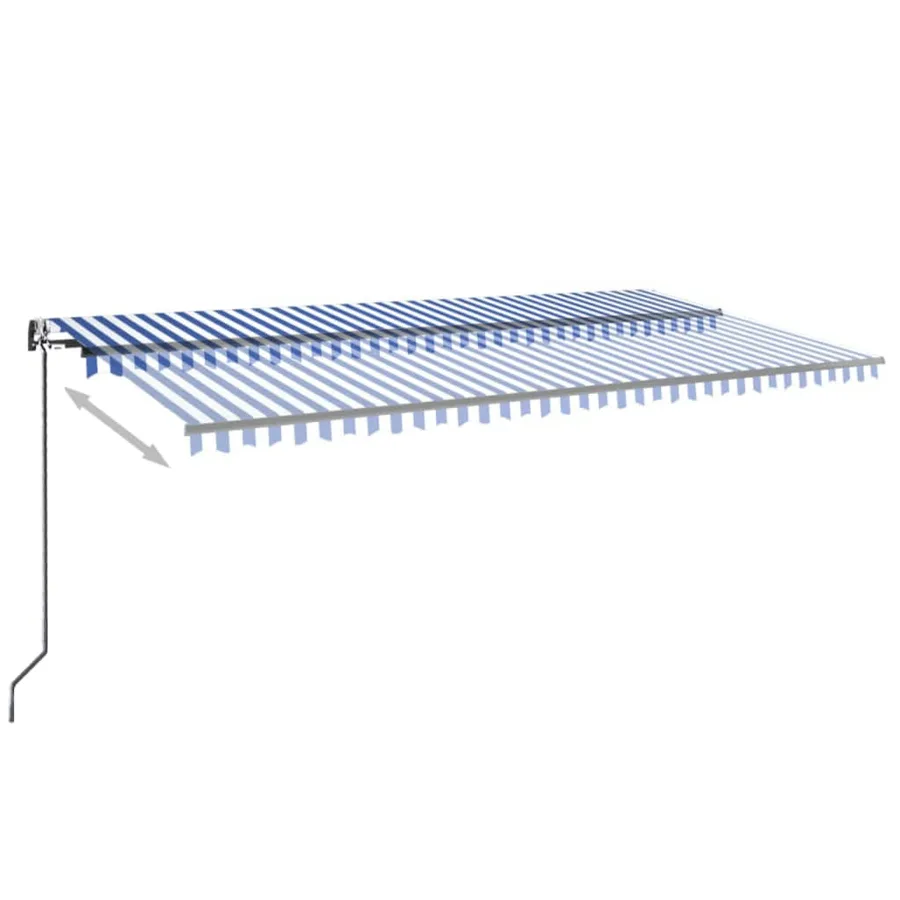 Auvent rétractable automatique 600x350 cm Bleu et blanc - 3