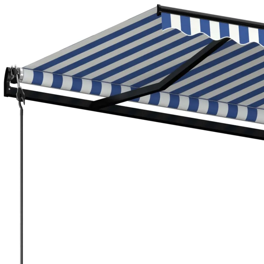 Auvent rétractable automatique 600x350 cm Bleu et blanc - 5