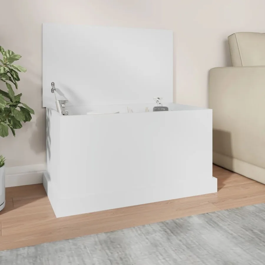 Coffre de rangement Blanc 70x40x38 cm Bois d'ingénierie