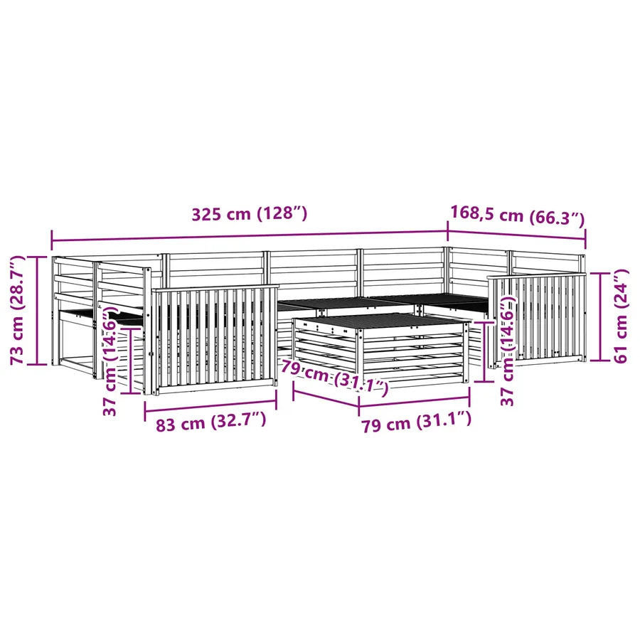 Ensemble de canapés d'extérieur 7 pc Blanc - 8
