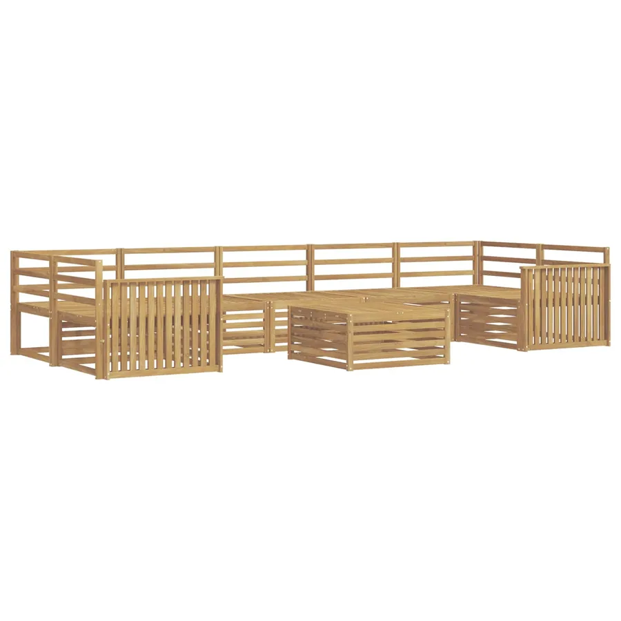 Ensemble de canapés d'extérieur 8 pc Blanc Bois d'Acacia Massif - 2