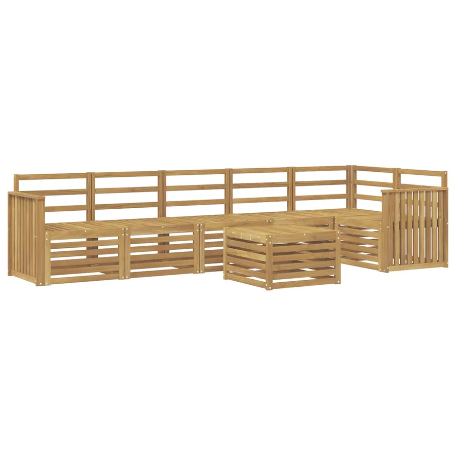Ensemble de canapés d'extérieur 7 pcs Blanc 59 x 59 x 37 cm - 2
