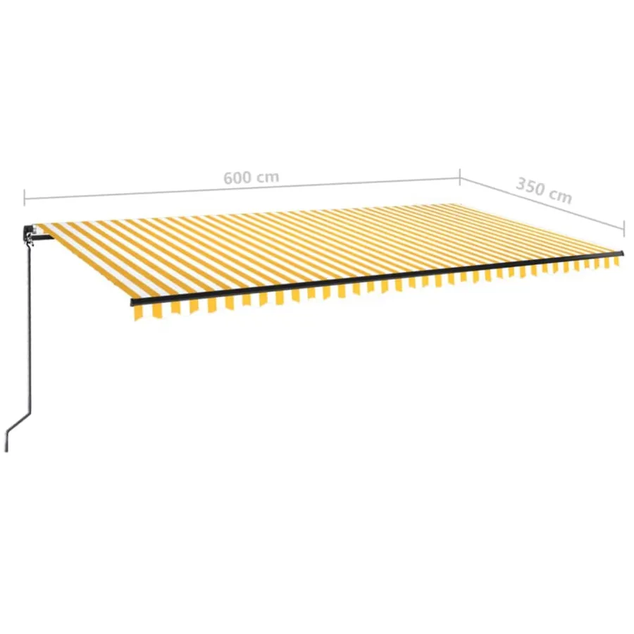 Auvent manuel rétractable 600x350 cm Jaune et blanc - 8