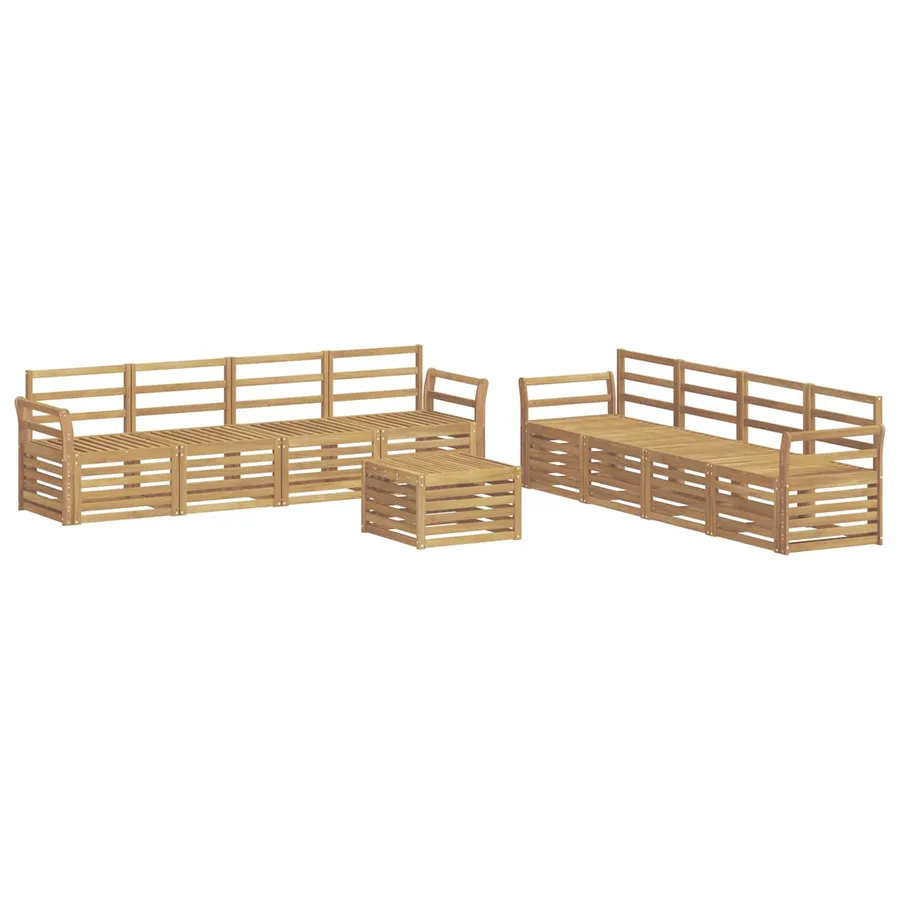 Ensembles de canapés 9 pcs Blanc 59 x 59 x 37 cm - 2