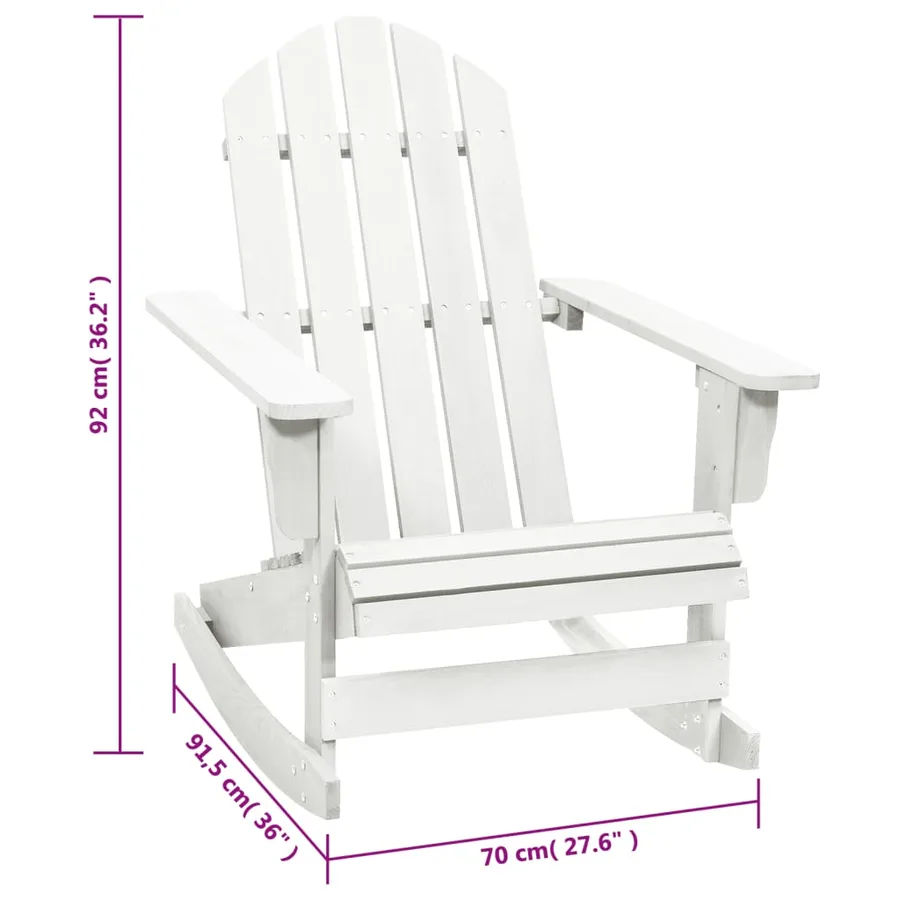Chaise à bascule de jardin Bois Blanc - 6