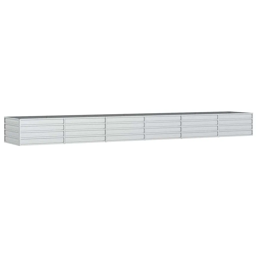 Lit surélevé de jardin 480x80x45 cm Acier galvanisé Argenté - 2