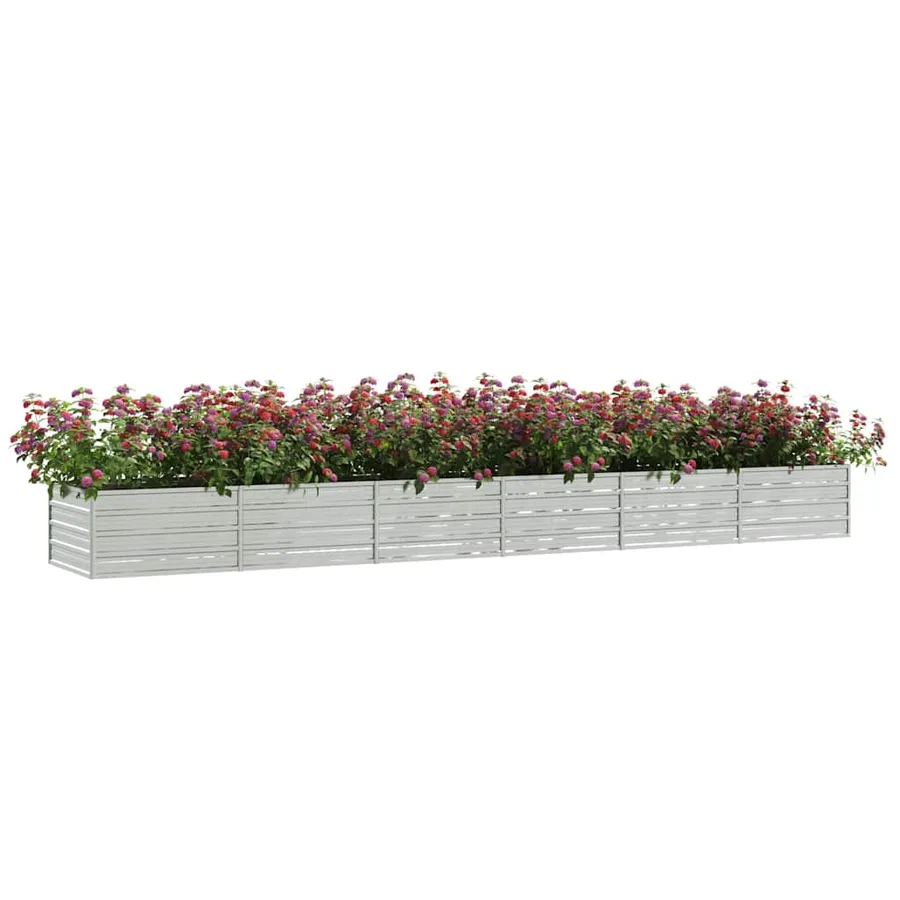 Lit surélevé de jardin 480x80x45 cm Acier galvanisé Argenté - 3