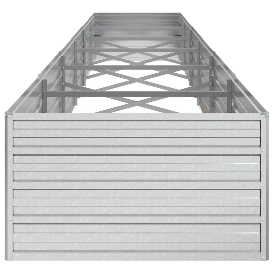 Lit surélevé de jardin 480x80x45 cm Acier galvanisé Argenté - 5