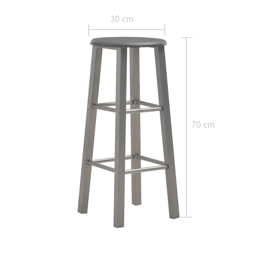 Tabourets de bar lot de 2 anthracite MDF - 6