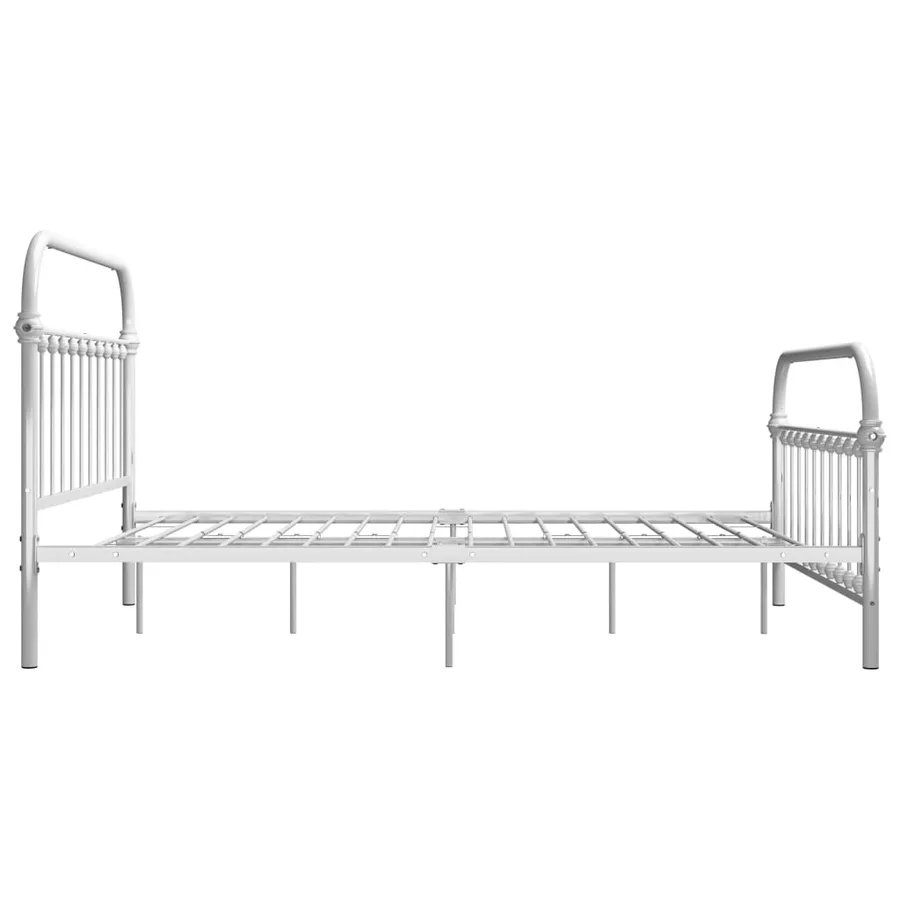 Cadre de lit sans matelas blanc métal 140x200 cm - 4