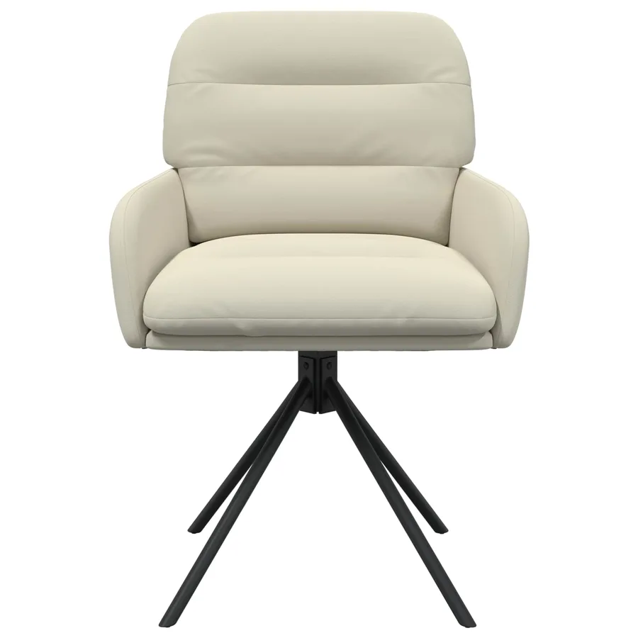 Chaises de salle à manger pivotantes 2 pcs Simili cuir Crème - 3