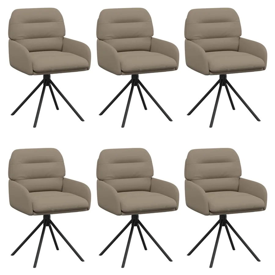 Chaises de salle à manger pivotantes 6 pcs Simili cuir - 2