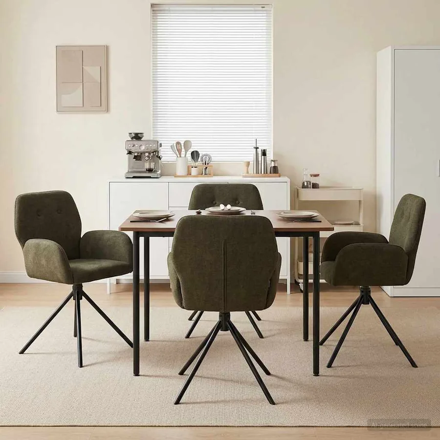 Chaises de salle à manger pivotantes 4 pcs Simili daim
