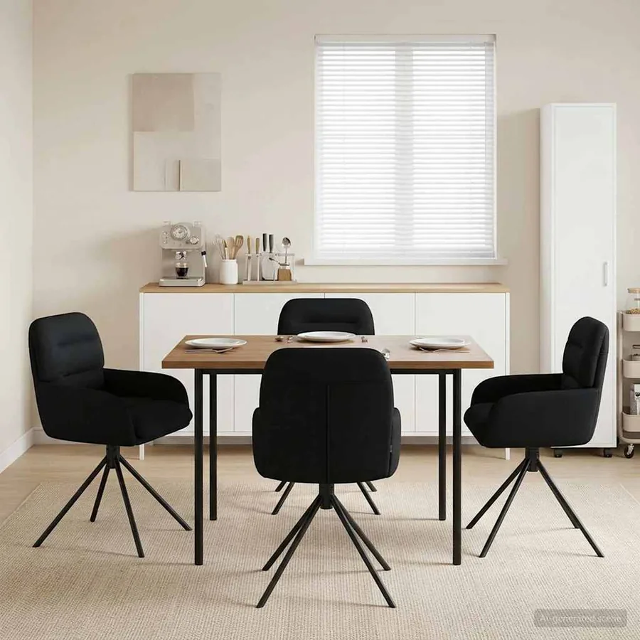 Chaises de salle à manger pivotantes 4 pcs Simili cuir Noir