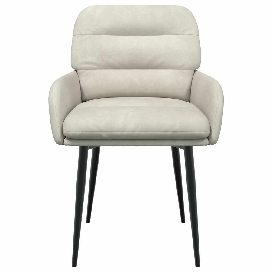 Chaises de salle à manger 4 pcs Velours Crème 59 x 59,5 x 90 cm - 3