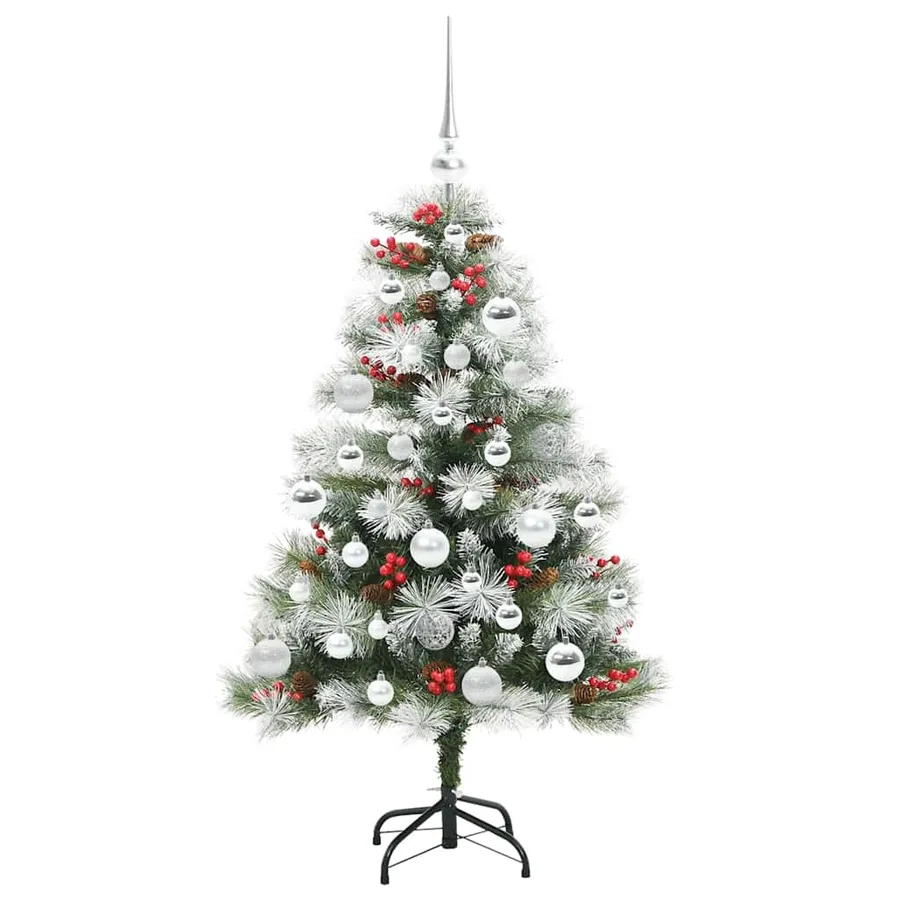 Sapin de Noël artificiel Vert et blanc 120 cm - 4