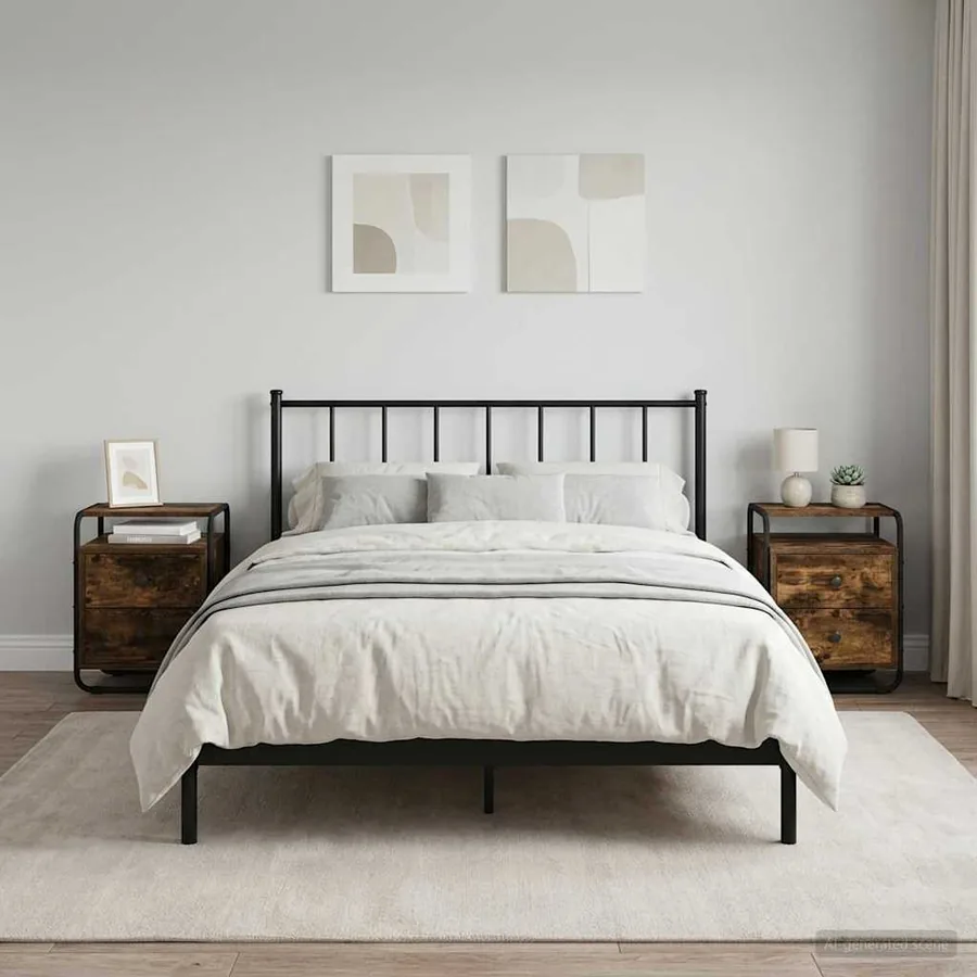 Table de chevet 2 pc Chêne fumé Bois d'ingénierie
